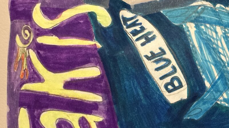 Picture of Ella’s art work-Takis-paper squishy 