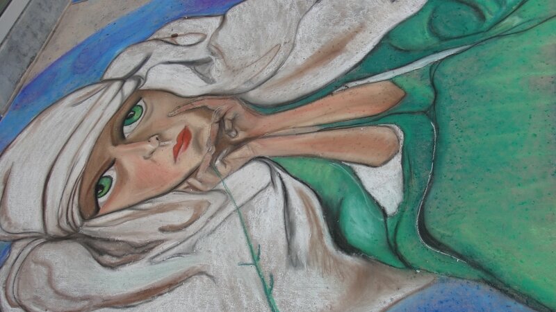 Art Noveau chalk drawing