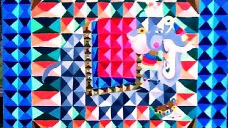 There is an elephant : zedism Arylic paint