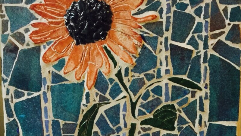 Sunflower. Freestyle mosaics 