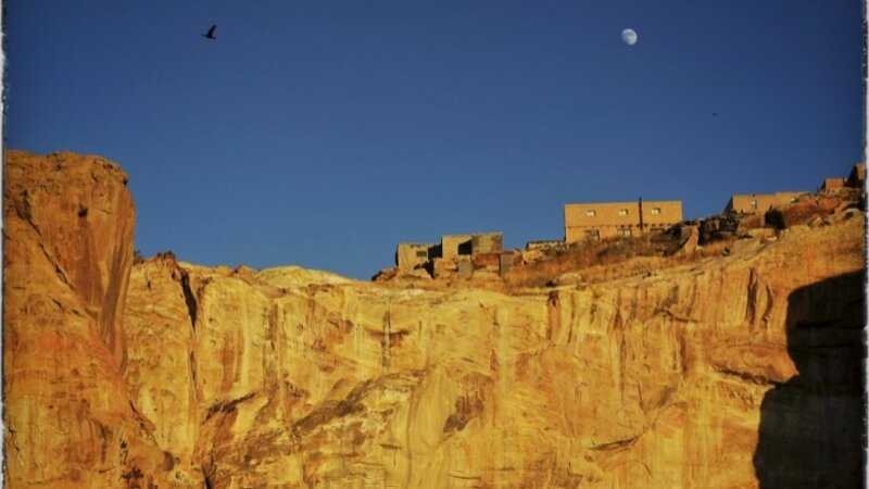 Pueblo at sunset