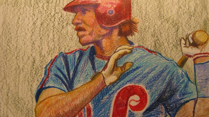 Mike Schmidt Art Philadelphia Phillies Lou Baker Artist Original Art