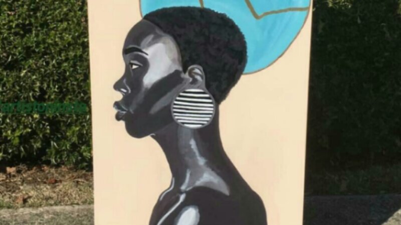 Painting, canvas, gray scale, acrylic paint