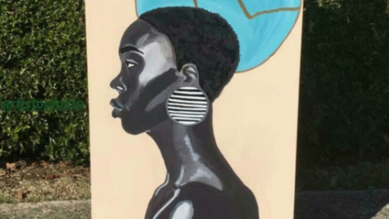 Painting, canvas, gray scale, acrylic paint