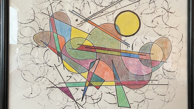 Composition with colored pencils