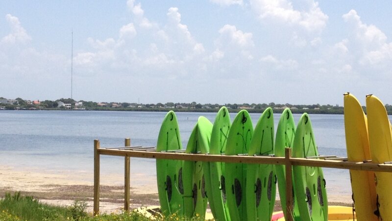 One, two, green kayak