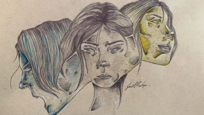 The mediums used were highlighter and sharpie 