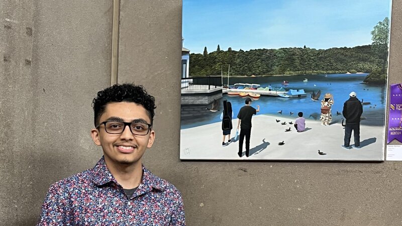 Picture next to artwork