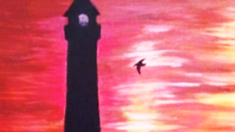 Lighthouse painting on canvas