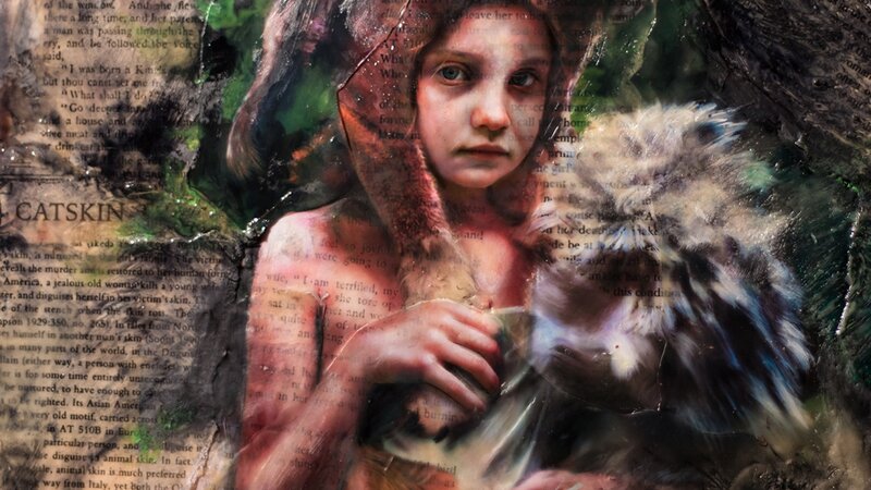 Thousandfurs (Mixed media including encaustic, oils, inks, and collage) by MANDEM