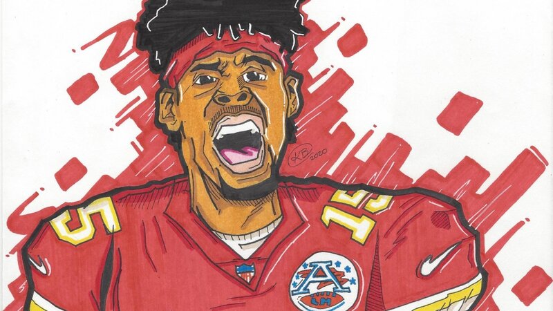 Patrick Mahomes, Patrick Mahomes Drawing, Chiefs Art, NFL Art, Mahomes drawing, Mahomes Art, Kansas City Chiefs, Chiefs Fan Art