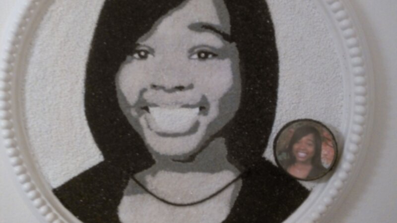 N. Brady Black and White Sand Portrait  