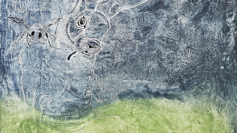 Ishtar, 24" X 36"  Mixed media on board https://elizabeth.criger.com https://www.instagram.com/elizabeth_criger_art
