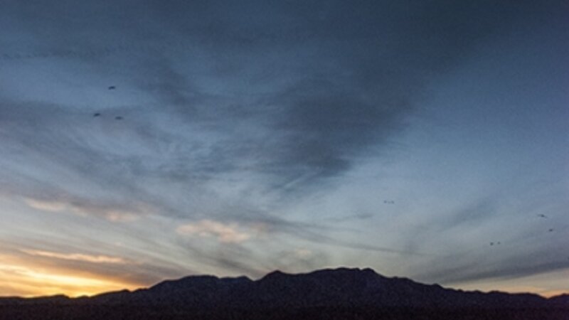 pond mountain sunset Bosque del Apache