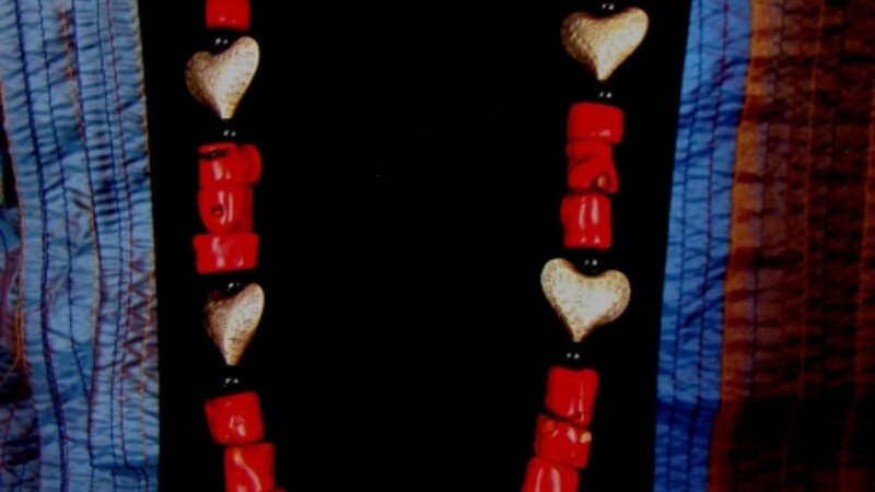 Red Coral and Sterling Hearts