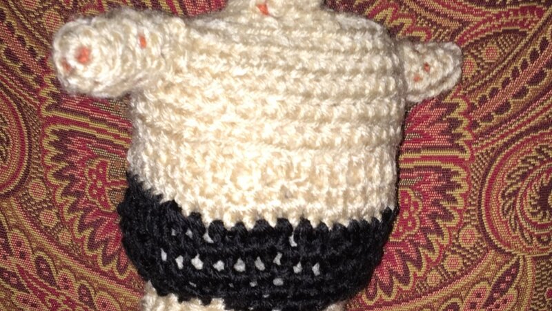 Agrimuni style crochet, human doll, Sumo Wrestler Rikishi 