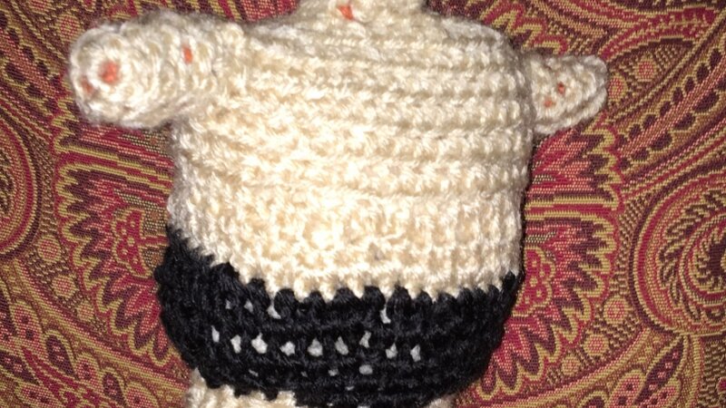 Agrimuni style crochet, human doll, Sumo Wrestler Rikishi 