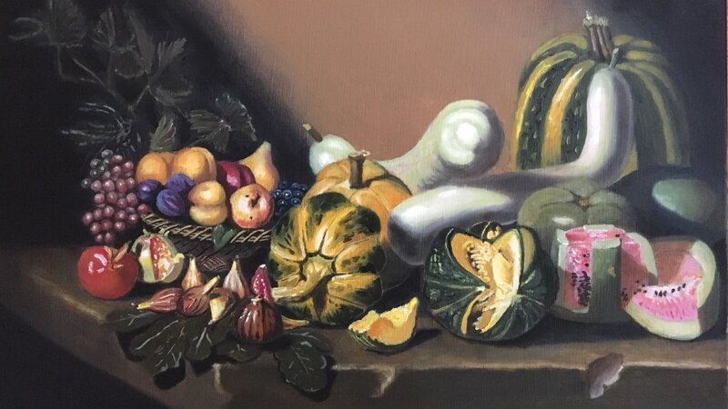 Still Life with Fruit on a Stone Ledge