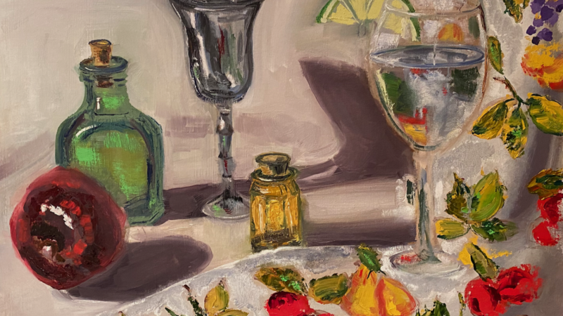 "Still Life with Green Bottle"