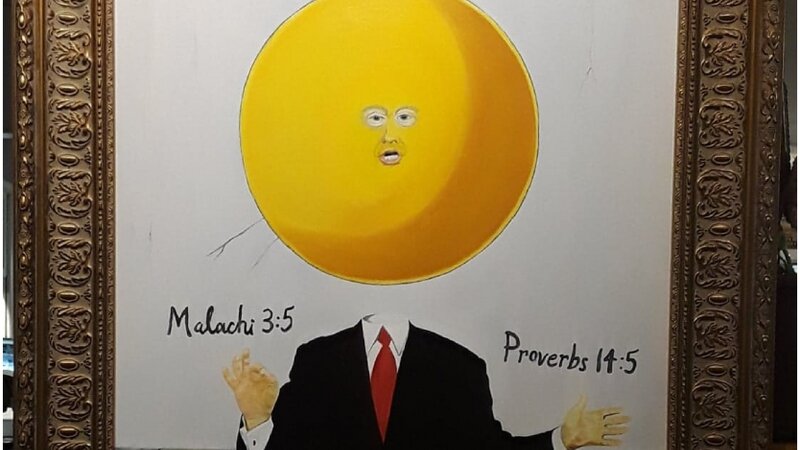 "The Art of Lying" framed 