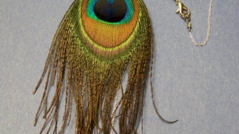 Elegant peacock feather necklace