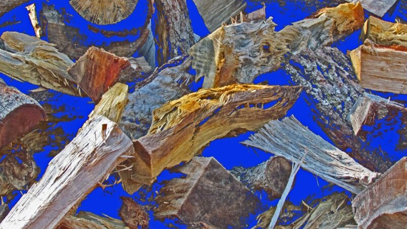 Wood Pile in Blue