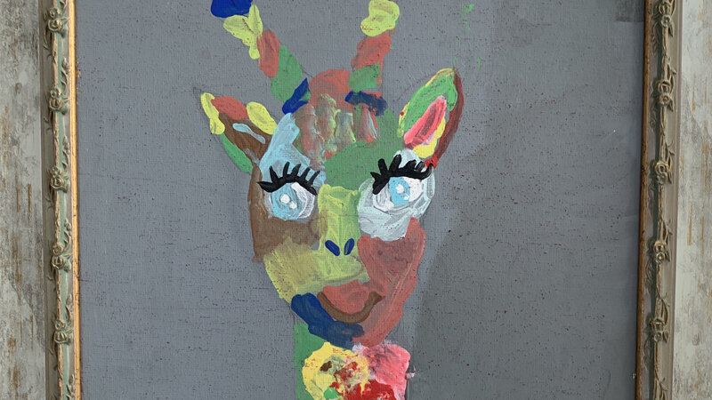 Standing Tall Painting of Giraffe