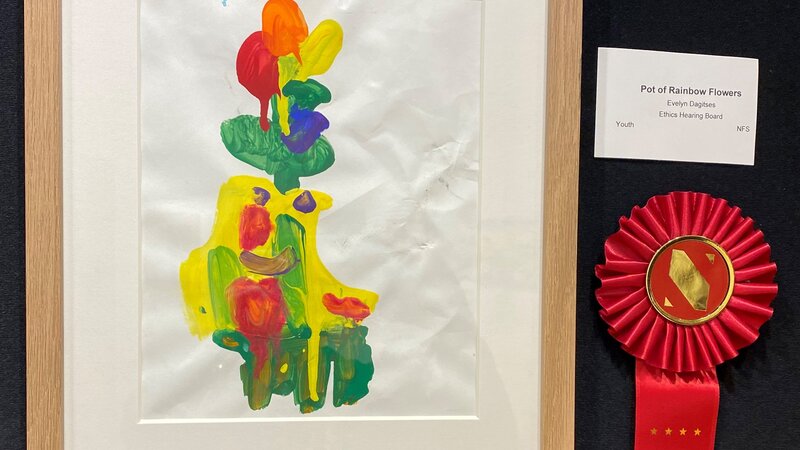 Pot of Rainbow Flowers