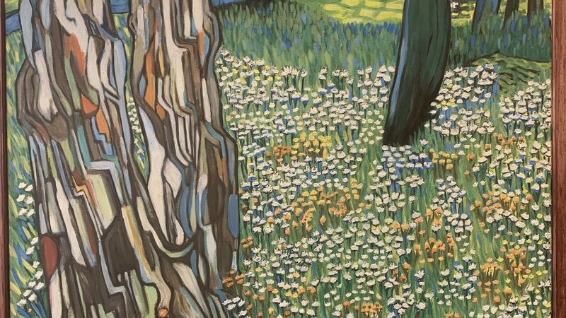 Pine Trees and Dandelions in the Garden of St. Paul Hospital