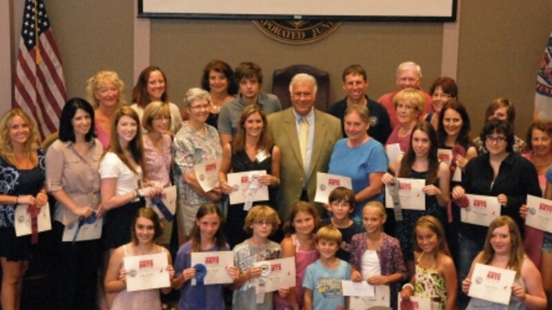 6th Annual Exhibit 2011 Participants at the Awards Reception with Mayor Theodore Gatsas