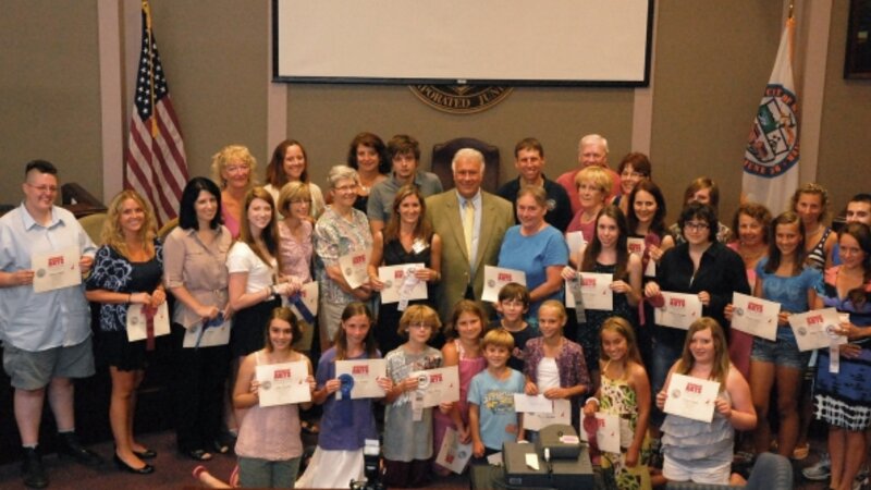 6th Annual Exhibit 2011 Participants at the Awards Reception with Mayor Theodore Gatsas