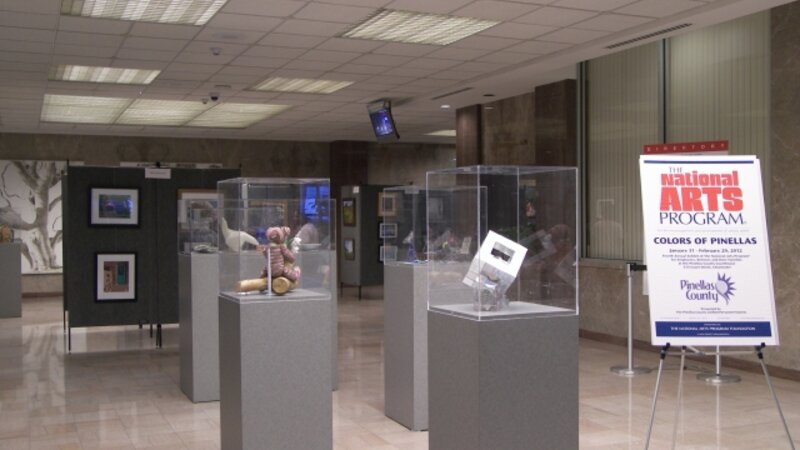 6th Annual Exhibit The Pinellas County Court House Lobby filled with artwork from the 6th Annual NAP Exhibition
