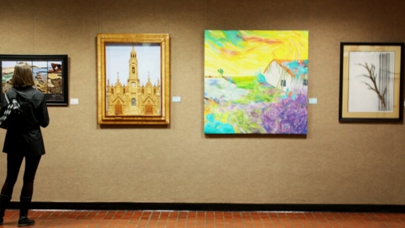 13th Annual Exhibit An attendee taking in a small section of artwork at the NAP exhibit in Ventura County