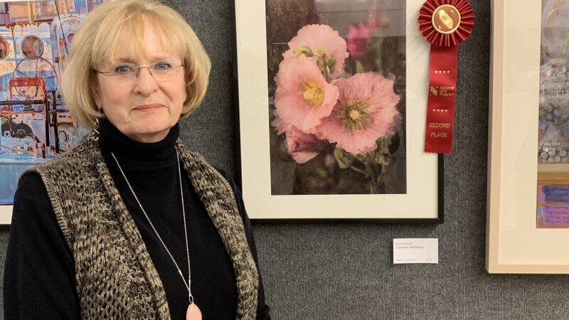 30th Annual Exhibit Textured Hollyhocks