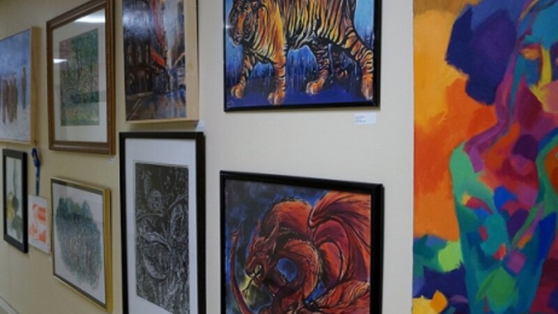 7th Annual Exhibit Artwork from the 7th Annual NAP Show for DMC lined the hallways of the Children's Hospital of Michigan