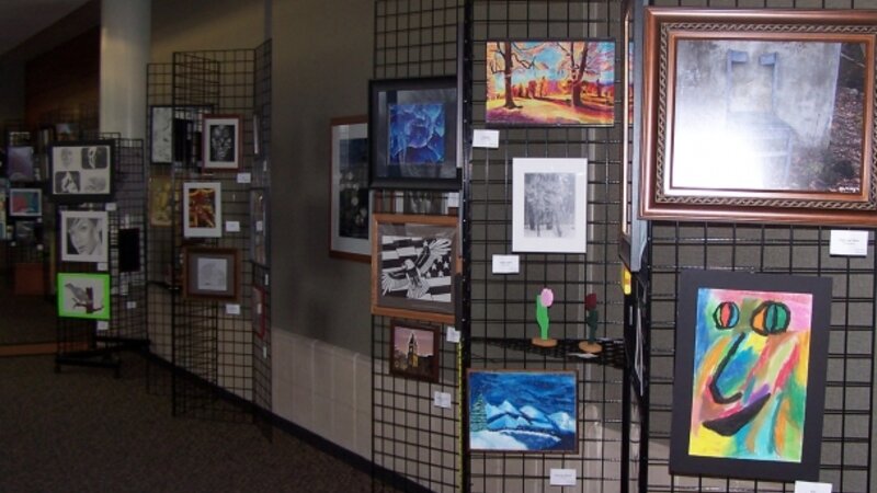 1st Annual Exhibit Artwork lining the skywalk at Aurora St. Luke's Medical Center