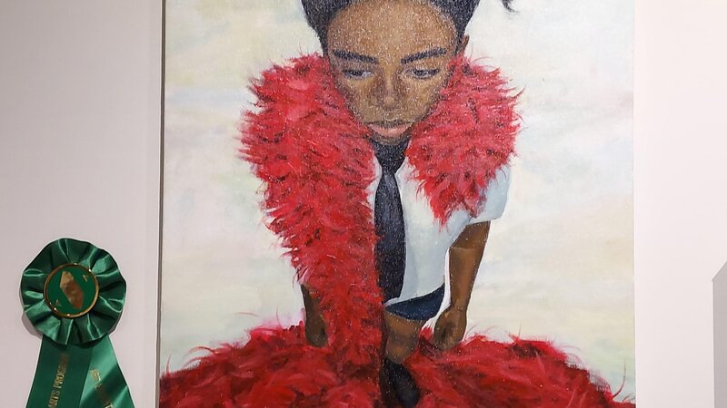 Girl with Red Boa