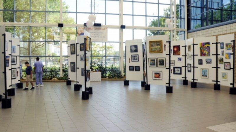1st Annual Exhibit Artwork from the 1st Annual NAP Exhibition at Shands Jacksonville Medical Center on display in the atrium of the LCR building