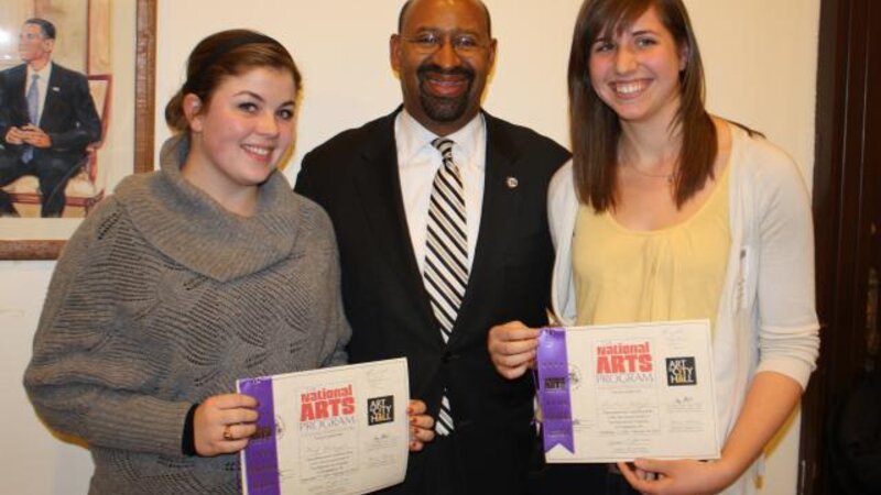 10th Annual Exhibit Mayor Nutter with Teen Honorable Mention Winners