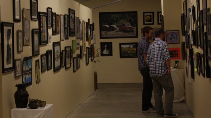 1st Annual Exhibit Visitors enjoying the artwork at the 1st Annual NAP Exhibition at Avera McKenna Hospital, SD