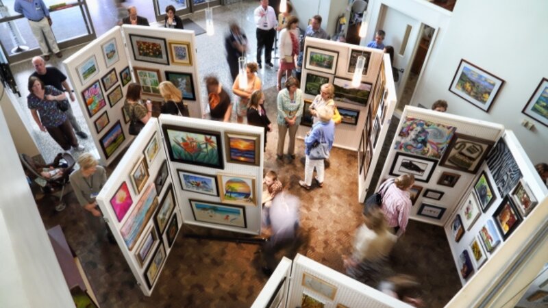 1st Annual Exhibit The lobby was full of artwork with more than 270 pieces on display in the 1st NAP Exhibition at Carilion Clinic