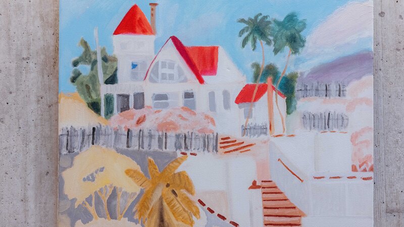 Painting titled Beach House