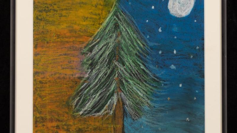 Works on Paper A tree in the moonlight