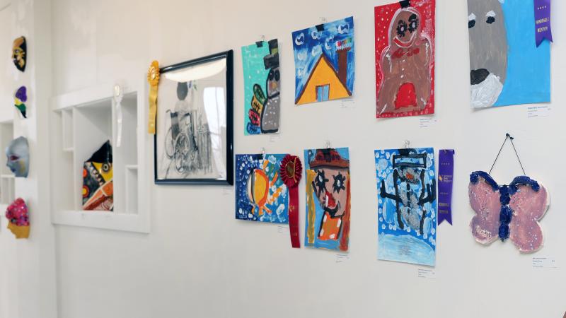 Wall of Artworks at the 23 Annual Exhibit in Cleveland