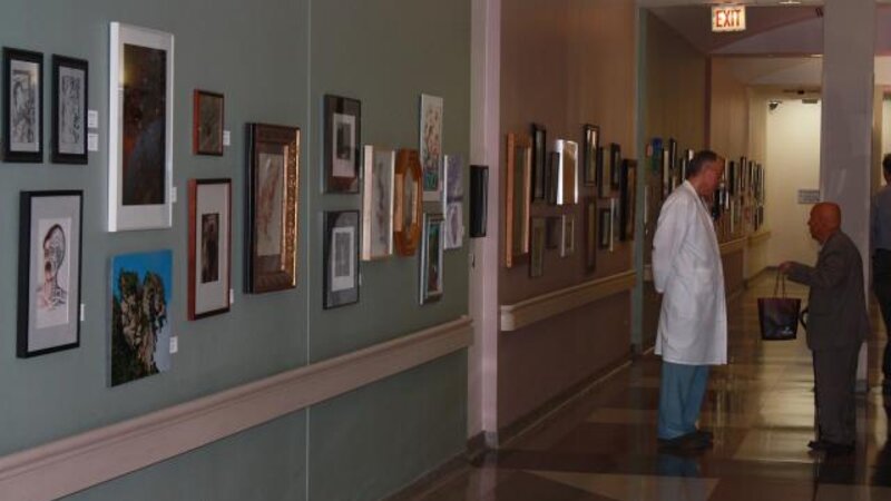 4th Annual Exhibit The art lined hallways of the connector gallery at the University of Chicago