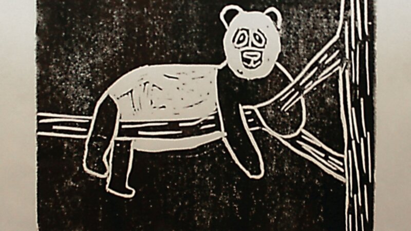 10th Annual Exhibit Hand Carved Panda Stamp