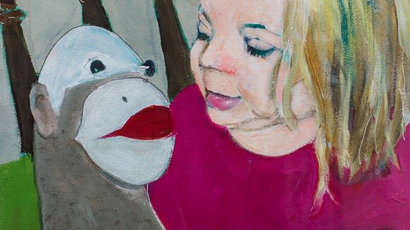 1st Annual Exhibit Penelope Holding Her Sock Monkey