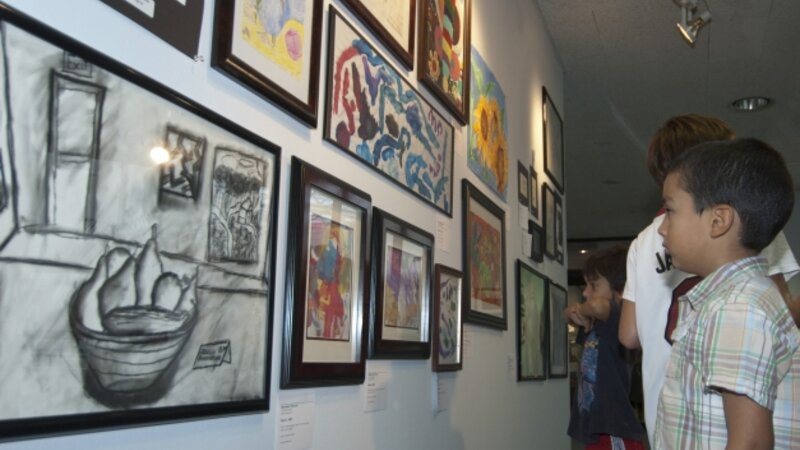 6th Annual Exhibit Youth admiring the artwork at the 6th Annual Awards Reception for the City of Miami Beach