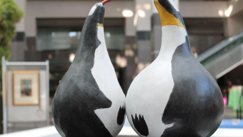 17th Annual Exhibit Penguin Gourd Art
