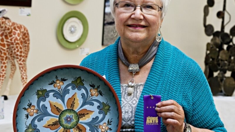 4th Annual Exhibit Rosemaling Compote Bowl